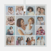 Creëer Uw eigen 13 fotocollage Glas Ornament (Voorkant)