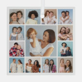 Creëer Uw eigen 13 fotocollage Glas Ornament (Achterkant)