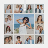 Creëer Uw eigen 13 fotocollage Glas Ornament (Achterkant)