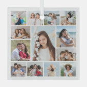 Creëer Uw eigen 13 fotocollage Glas Ornament (Voorkant)