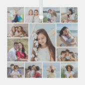 Creëer Uw eigen 13 fotocollage Glas Ornament (Voorkant)