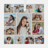 Creëer Uw eigen 13 fotocollage Glas Ornament (Achterkant)