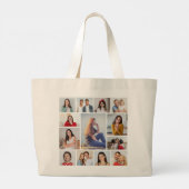 Creëer Uw eigen 13 fotocollage Grote Tote Bag (Achterkant)