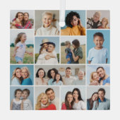 Creëer Uw eigen 15 fotocollage Glas Ornament (Achterkant)