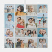 Creëer Uw eigen 15 fotocollage Glas Ornament (Voorkant)