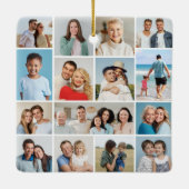 Creëer Uw eigen 15 fotocollage Keramisch Ornament (Achterkant)