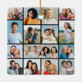 Creëer Uw eigen 15 fotocollage Keramisch Ornament (Achterkant)