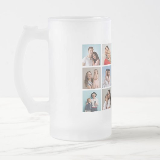 Creëer Uw eigen 15 fotocollage Matglas Bierpul (Links)