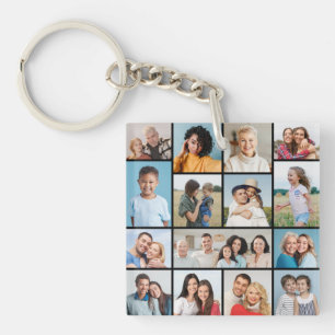 Creëer Uw eigen 15 fotocollage Sleutelhanger
