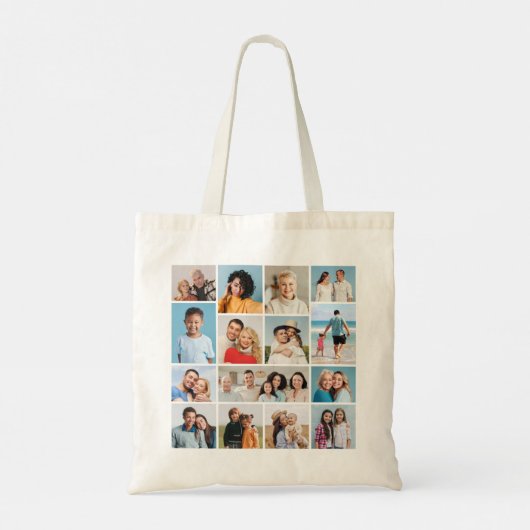 Creëer Uw eigen 15 fotocollage Tote Bag (Achterkant)