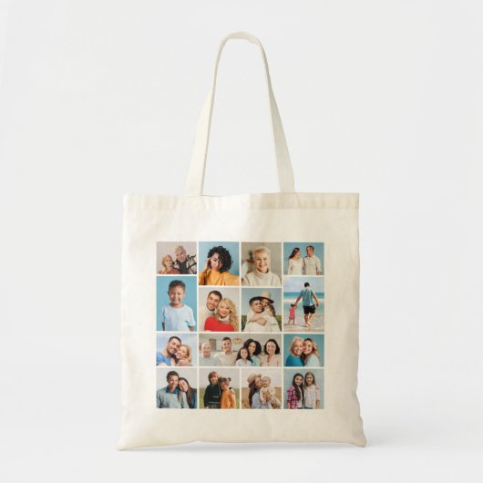 Creëer Uw eigen 15 fotocollage Tote Bag (Voorkant)