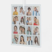 Creëer Uw eigen 16 Fotocollage Glas Ornament (Voorkant links)