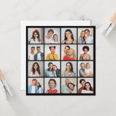 Creëer Uw eigen 16 Fotocollage Groet Kaart (Voorkant / Achterkant in situ)