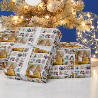 Creëer Uw eigen 17 fotocollage Cadeaupapier