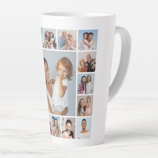 Creëer Uw eigen 17 fotocollage Latte Mok (Rechterhoek)