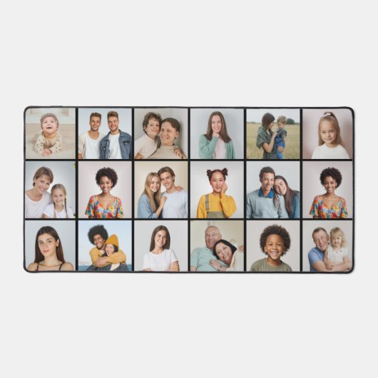 Creëer Uw eigen 18 Foto-Collage bewerkbare kleur Bureaumat (Voorkant)