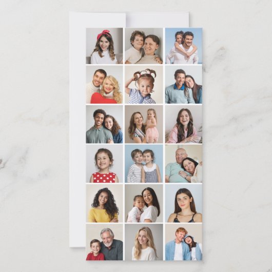 Creëer Uw eigen 18 Foto-Collage bewerkbare kleur Kaart (Voorkant)