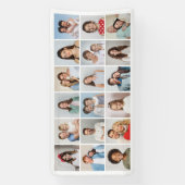 Creëer Uw eigen 18 Foto-Collage bewerkbare kleur Spandoek (Verticaal)