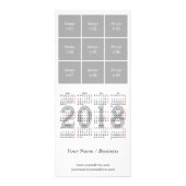 Creëer uw eigen 2018-kalenderrackkaart reclamekaart (Voorkant)