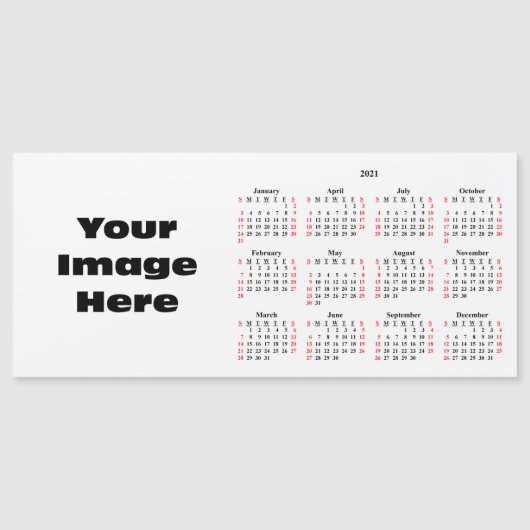Creëer Uw eigen 2021 aangepaste kalender-magneetka (Voorkant)