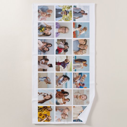 Creëer Uw eigen 21 bewerkbare kleur voor fotocolla Strandlaken (Voorkant)