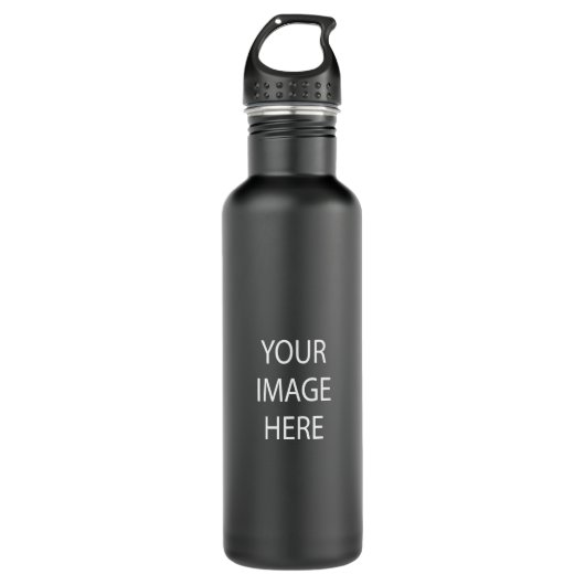 Creëer Uw eigen 24-oz Matte Black Water Fles (Voorkant)