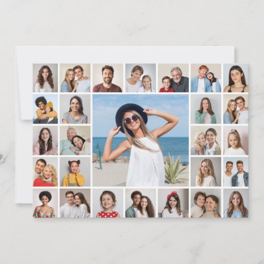 Creëer uw eigen 27 foto collage Kaart (Voorkant)