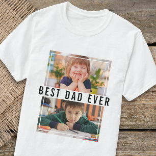 Creëer Uw Eigen 2 Fotocollage Beste Pap Ooit T-shirt