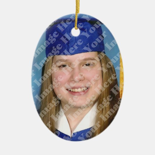 Creëer Uw eigen 2 Sided Oval Photo Keepslag Keramisch Ornament (Voorkant)