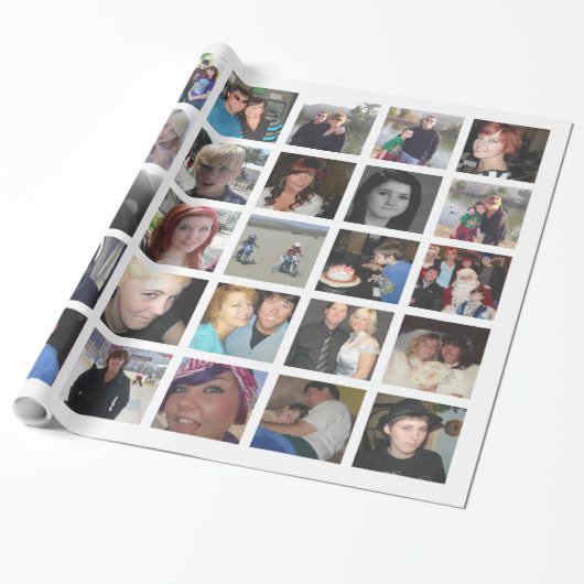 Creëer Uw eigen 30-Afbeelding instagram Fotocollag Cadeaupapier (Uitgerold)