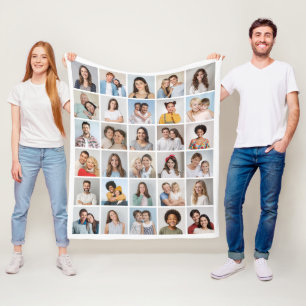 Creëer Uw eigen 30 Fotocollage Fleece Deken