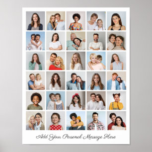 Creëer Uw eigen 30 fotocollage Uw groet toevoegen Poster