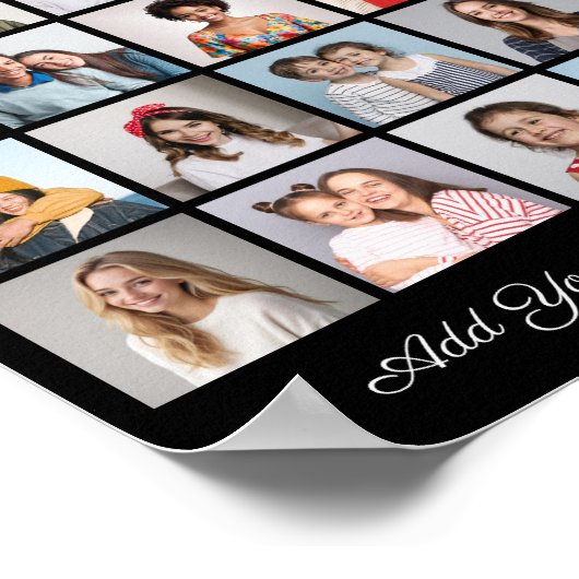 Creëer Uw eigen 30 fotocollage Uw groet toevoegen Poster (Hoek)