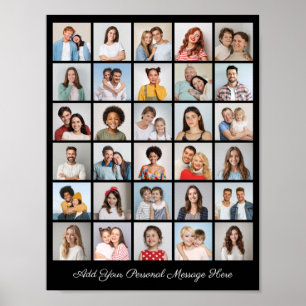 Creëer Uw eigen 30 fotocollage Uw groet toevoegen Poster