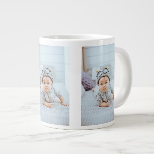 Creëer Uw eigen 3 Aangepast fotocollage Extra Grote Beker (Voorkant rechts)