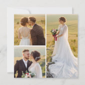 Creëer uw eigen 3 foto collage begroeting kaart (Voorkant)