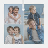 Creëer Uw eigen 3 Fotocollage Glas Ornament (Voorkant)