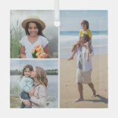 Creëer Uw eigen 3 Fotocollage Glas Ornament (Voorkant)