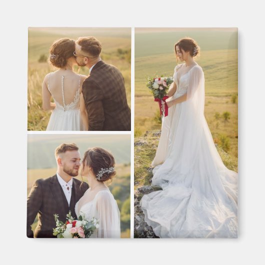 Creëer Uw eigen 3 Fotocollage Magneet (Voorkant)