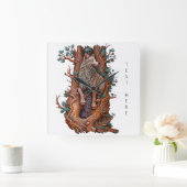 Creëer Uw Eigen 3D Faux Bois Gesneden Houten Wolf Vierkante Klok (Huis)