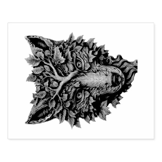 Creëer Uw Eigen 3D Faux Bois Gesneden Wolf Hoofd Rubberstempel (Afrduk)