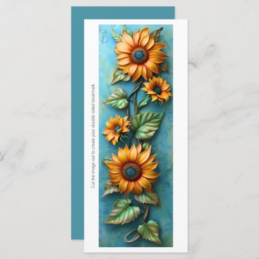 Creëer Uw eigen 3D Metallic Zonnebloemen Bladwijze (Voorkant / Achterkant)