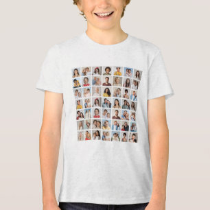 Creëer uw eigen 49 foto collage Kinderen Tri-Blend Shirt