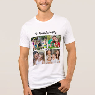 Creëer uw eigen 4 foto collage familie vakantie Tri-Blend shirt