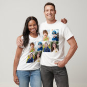 Creëer Uw eigen 4 Fotocollage familienaam T-shirt (Unisex)