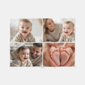Creëer Uw Eigen 4 Fotocollage Schattigee Baby Fleece Deken (Voorkant (Horizontaal))