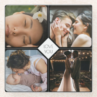 Creëer Uw eigen 4 foto's Glazen Onderzetter