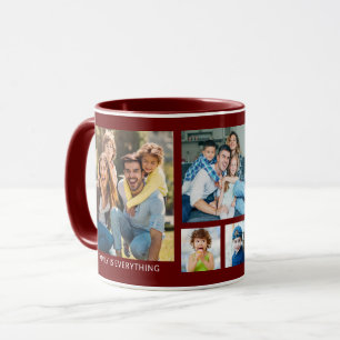 Creëer Uw Eigen 5 Familie Foto Collage Bourgondië Mok
