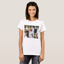 Creëer Uw eigen 5 foto bruiloft collage T-shirt