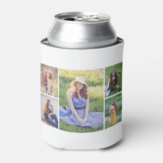 Creëer Uw eigen 5 Fotocollage Blikjeskoeler (Blikje Voorkant)